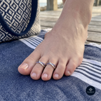rystal Infinity 925 Silver Rhodium-Plated CZ Toe Rings – Pair - Infinity Collection