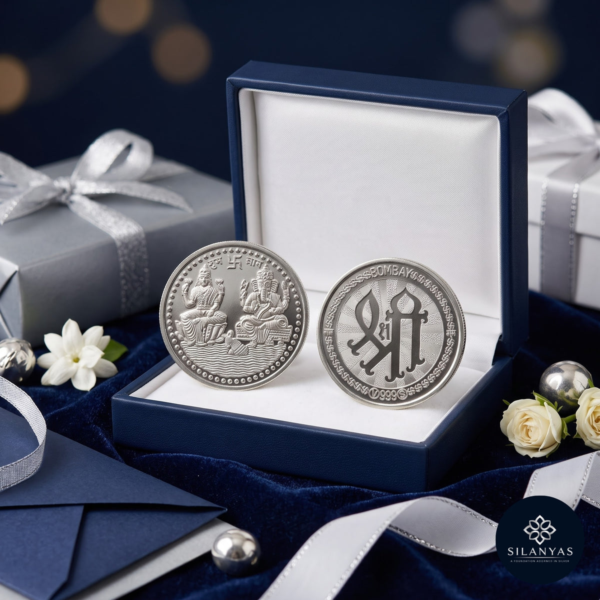 Lakshmi Ganesh Fine Silver Coin 10gm - The Gifting Collection