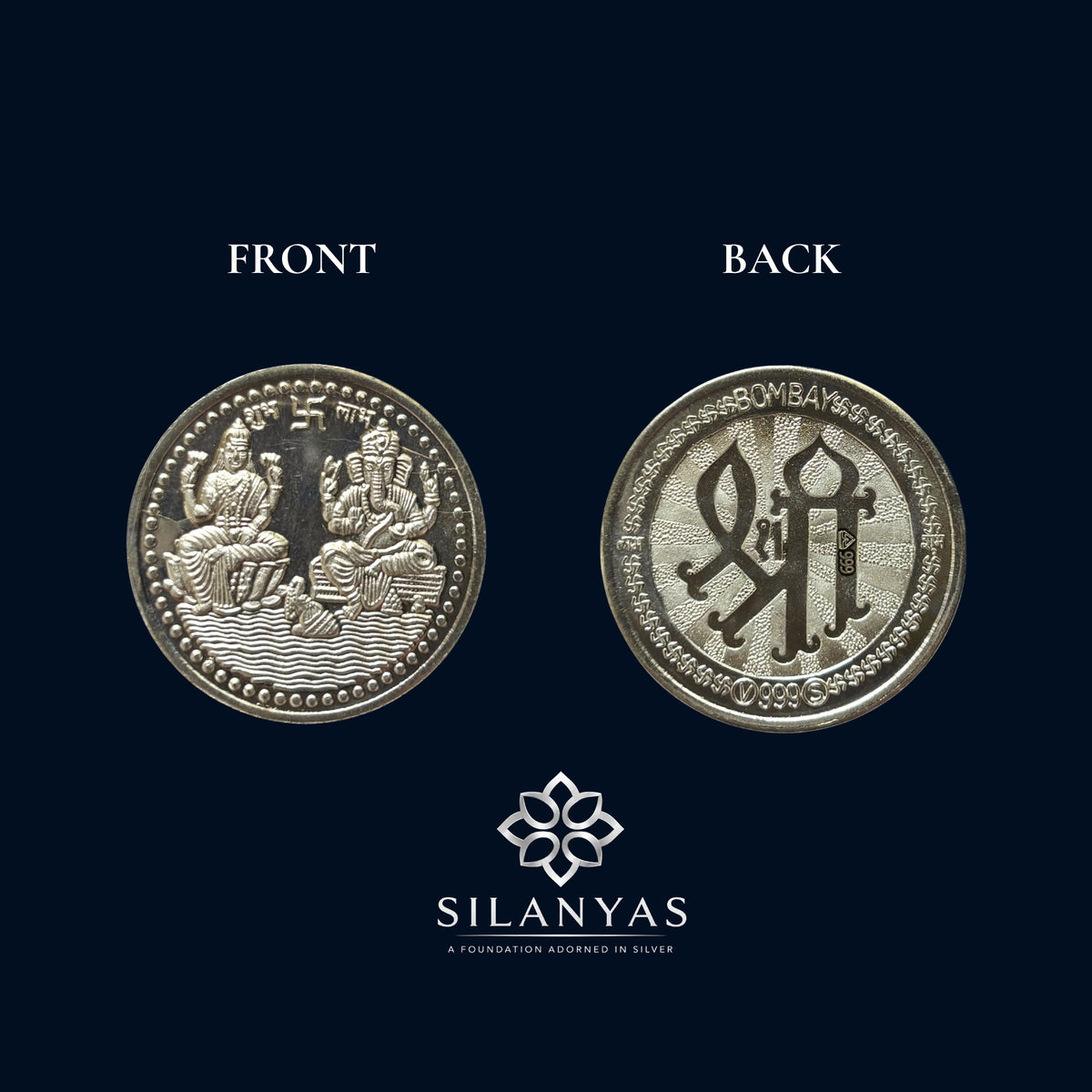 Lakshmi Ganesh Fine Silver Coin 10gm - The Gifting Collection