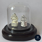 Shubh Lakshmi Ganesh 3D Idol – 999 Silver with Transparent Dome....