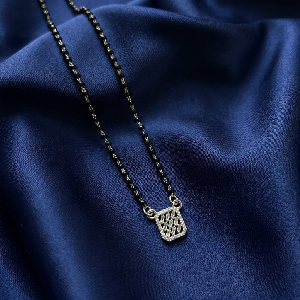 Everlasting Love CZ Bar Pendant Mangalsutra in 925 Sterling Silver