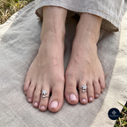 Floral Sparkle 925 Silver Rhodium-Plated CZ Toe Rings - Celestial Bloom Collection