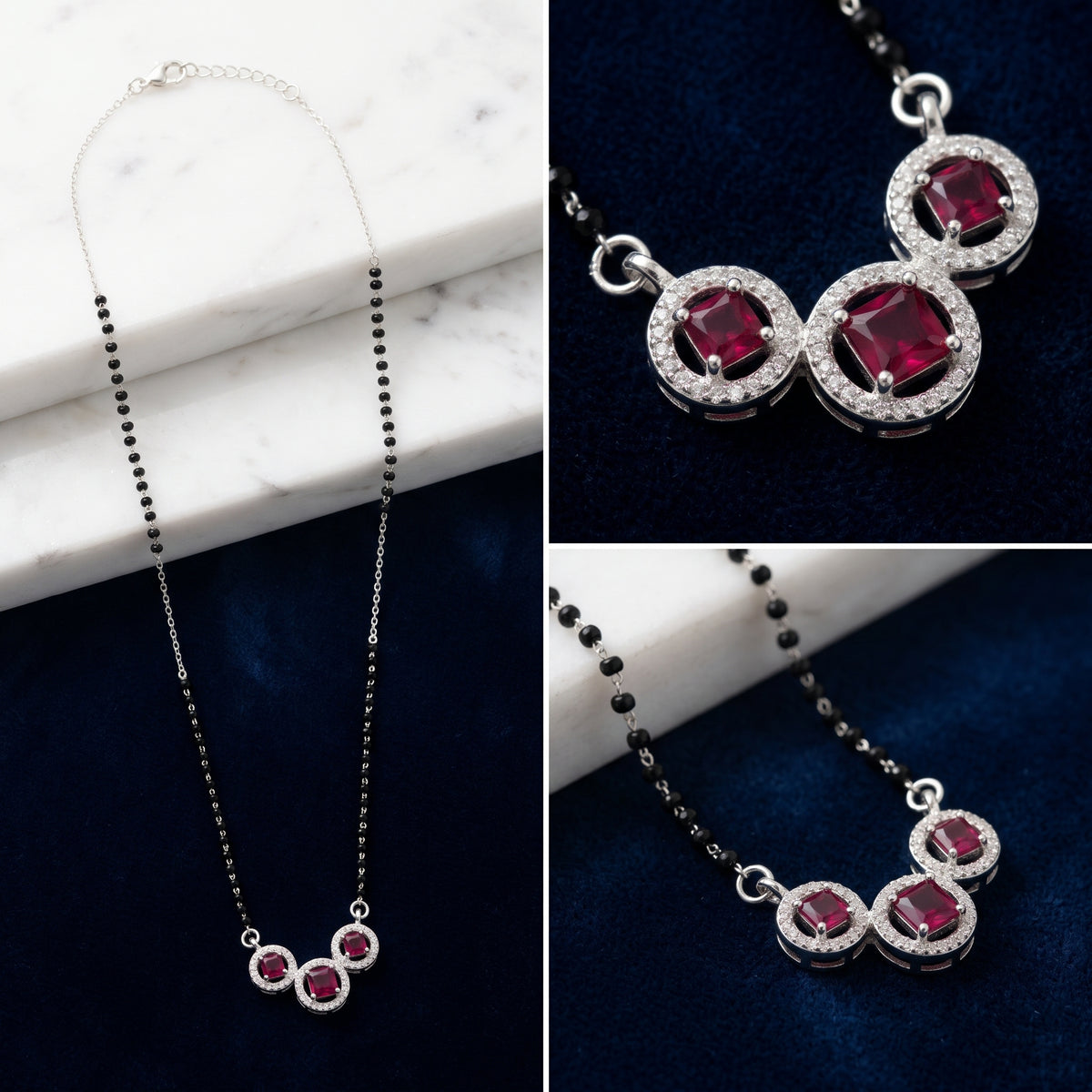 Everlasting Love Ruby Radiance Mangalsutra in 925 Sterling Silver