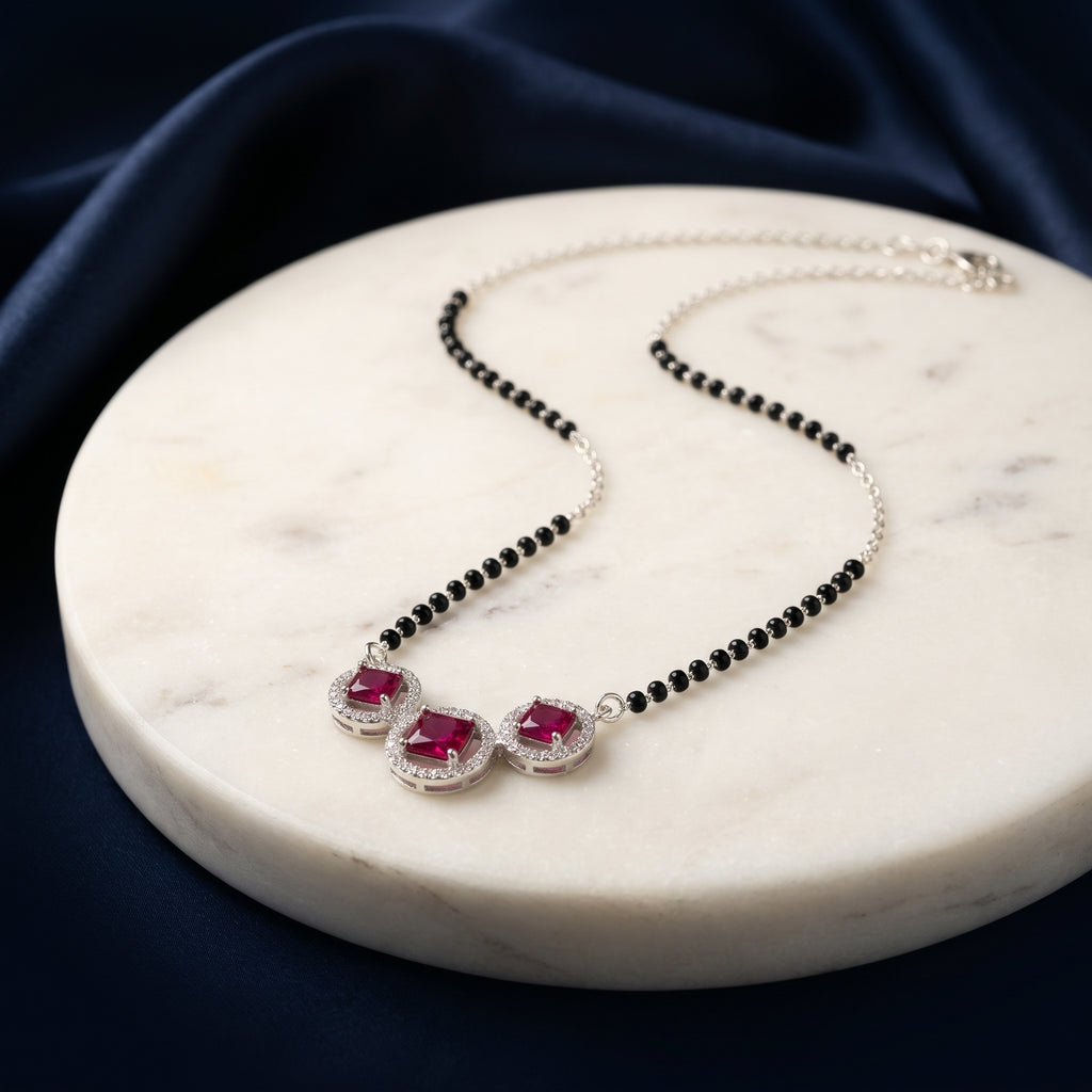 Everlasting Love Ruby Radiance Mangalsutra in 925 Sterling Silver