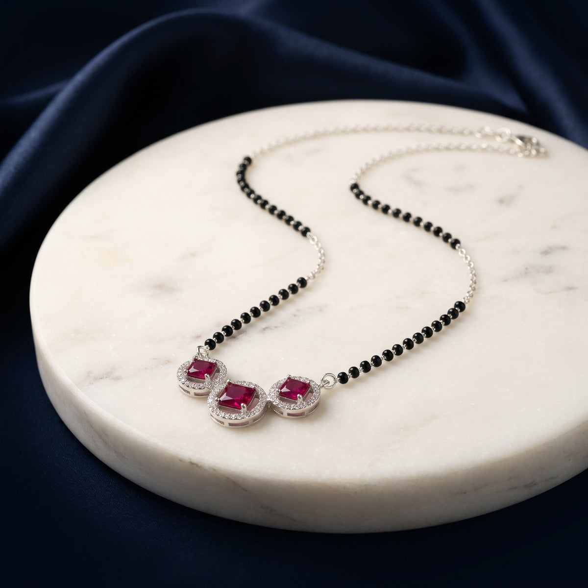 Everlasting Love Ruby Radiance Mangalsutra in 925 Sterling Silver