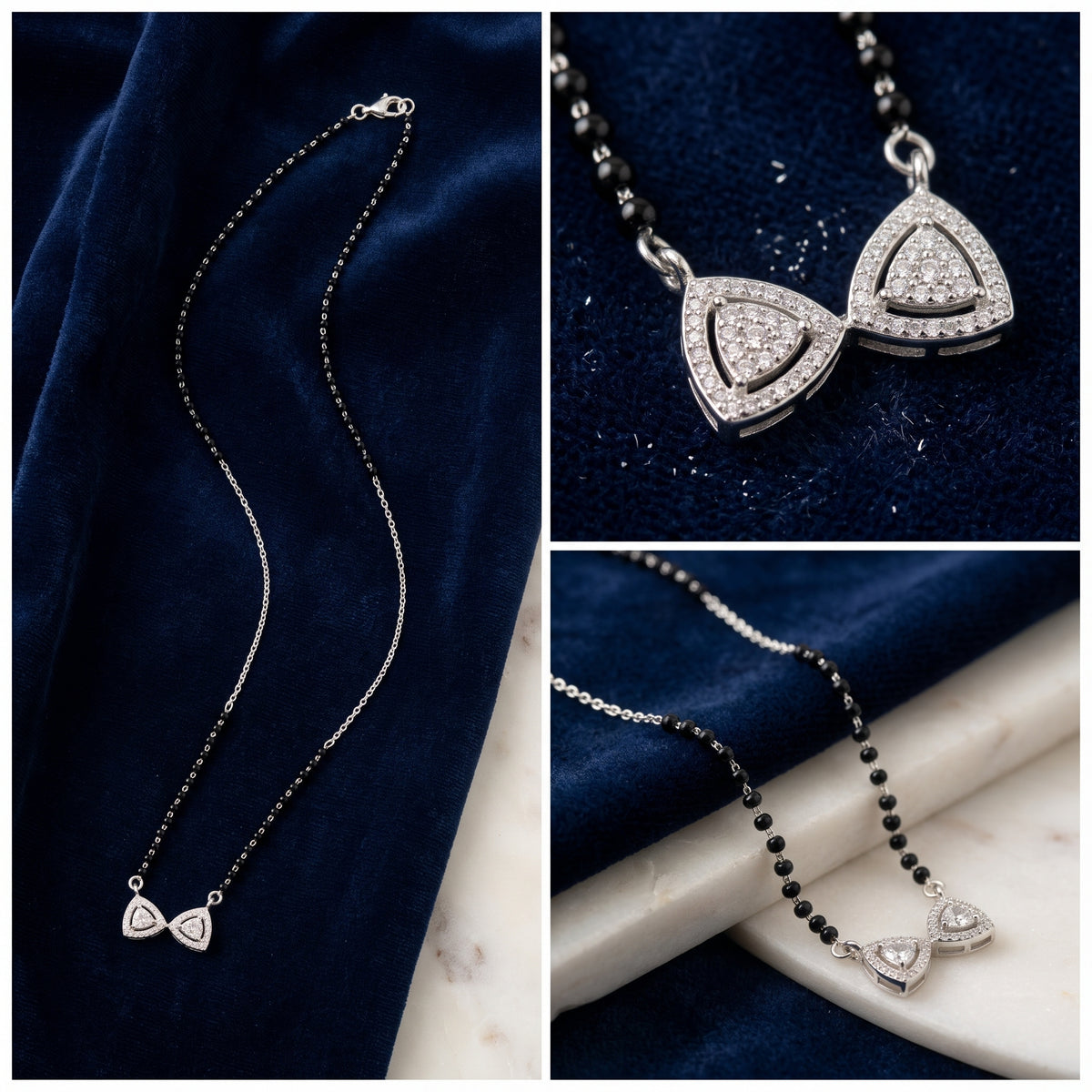 Everlasting Love Twin Heart CZ Mangalsutra in 925 Sterling Silver - Everlasting Love Collection