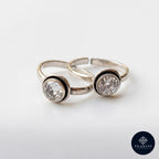 Noor 925 Silver Synthetic Gemstone Toe Rings