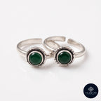 Noor 925 Silver Synthetic Gemstone Toe Rings