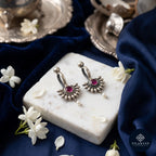 Ruby Bloom Kundan 925 Sterling Silver Non-Piercing Bugadi Earrings - Heritage Kundan Bugadi Collection
