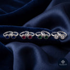 Noor 925 Silver Synthetic Gemstone Toe Rings