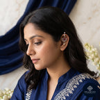 Ruby Bloom Kundan 925 Sterling Silver Non-Piercing Bugadi Earrings - Heritage Kundan Bugadi Collection
