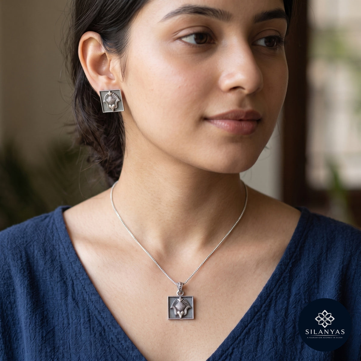 Garuda 925 Sterling Silver Antique Pendant Set - Garuda Heritage Tribal Collection