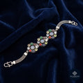 Navratna 925 Silver Navratna Gemstone Oxidised Bracelet - Navratna Collection