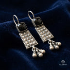 Black Onyx Geometric 925 Sterling Silver Tribal Drop Earrings -  Tribal Collection