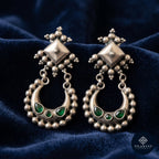 Emerald Crescent 925 Sterling Silver Amrapali Drop Earrings – Amrapali Heritage