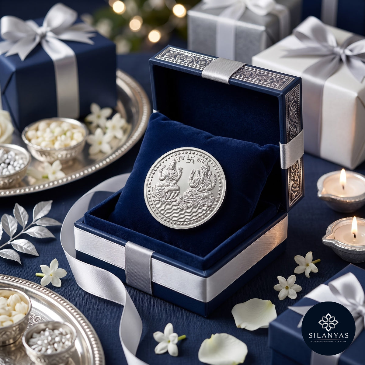 Lakshmi Ganesh Fine Silver Coin 10gm - The Gifting Collection