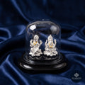 Shubh Lakshmi Ganesh 3D Idol – 999 Silver with Transparent Dome..