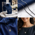 Everlasting Love CZ Bar Pendant Mangalsutra in 925 Sterling Silver