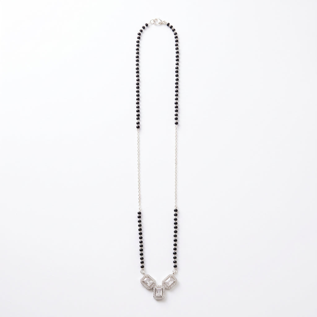 Everlasting Love Triple Radiance CZ Mangalsutra in 925 Sterling Silver