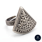 Tribal Shield 925 Sterling Silver Adjustable Ring - Tribal Collection