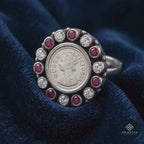 Heritage Queen Victoria Coin Ring with Cut Stones