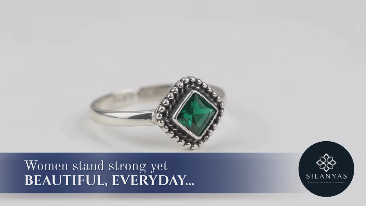 Gulnaar 925 Silver Synthetic Gemstone Toe Rings – Gulnaar Collection