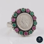 Heritage Queen Victoria Coin Ring with Cut Stones