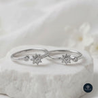 Petal Whisper 25 Silver Rhodium-Plated CZ Toe Rings - Celestial Bloom Collection
