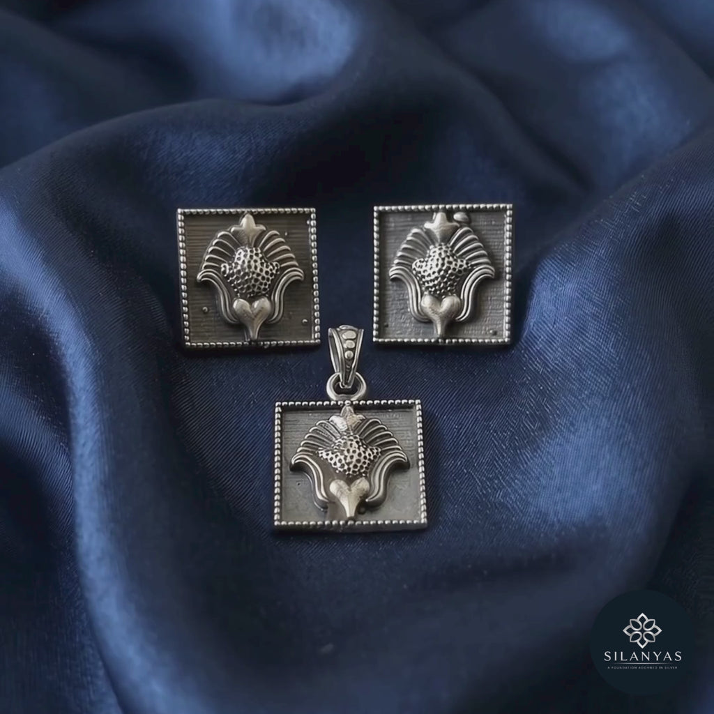 Garuda 925 Sterling Silver Antique Pendant Set - Garuda Heritage Tribal Collection