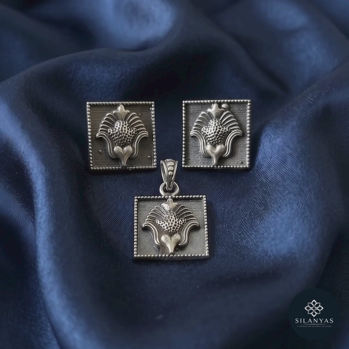 Garuda 925 Sterling Silver Antique Pendant Set - Garuda Heritage Tribal Collection