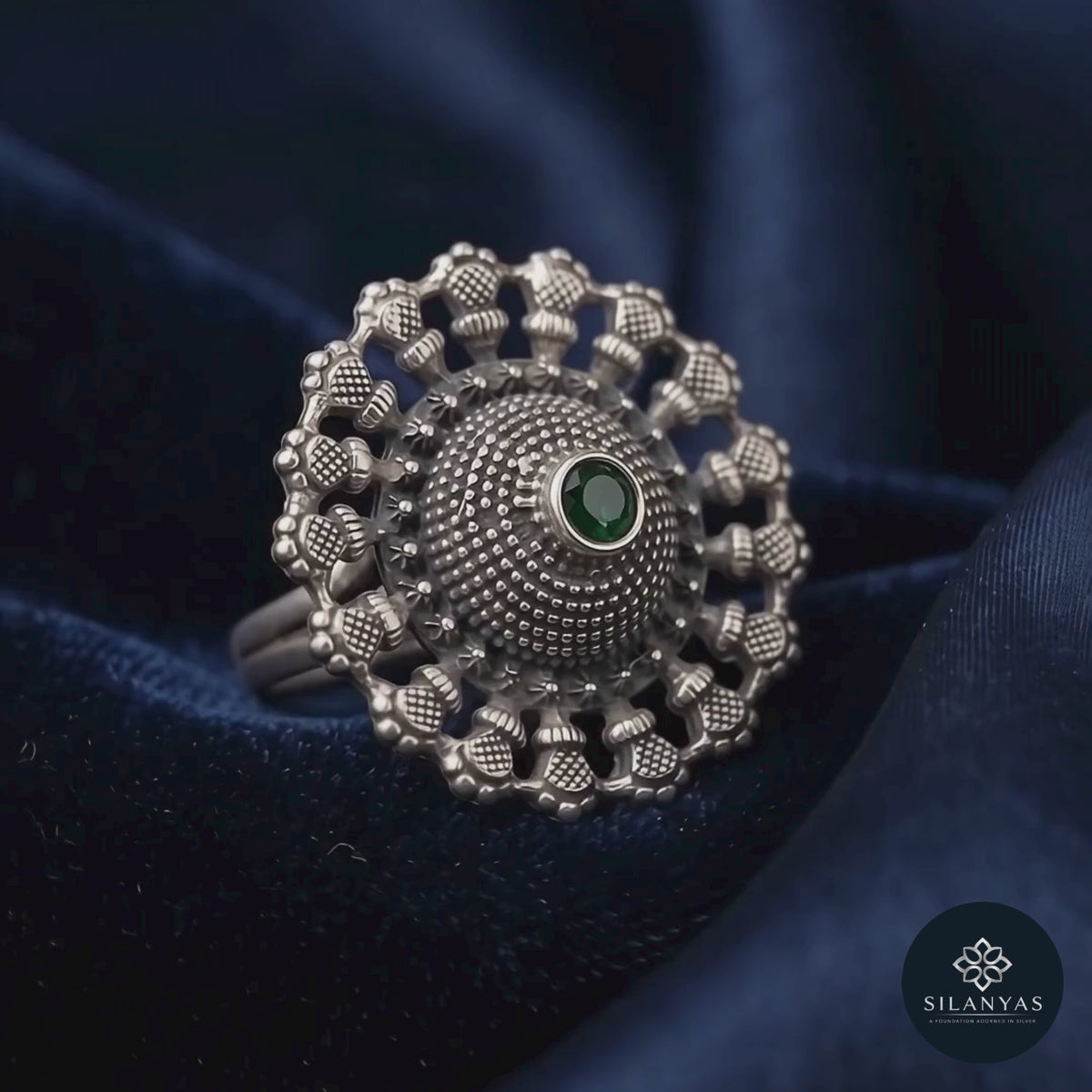 Amrapali Bloom 925 Sterling Silver Adjustable Ring – Tribal Collection